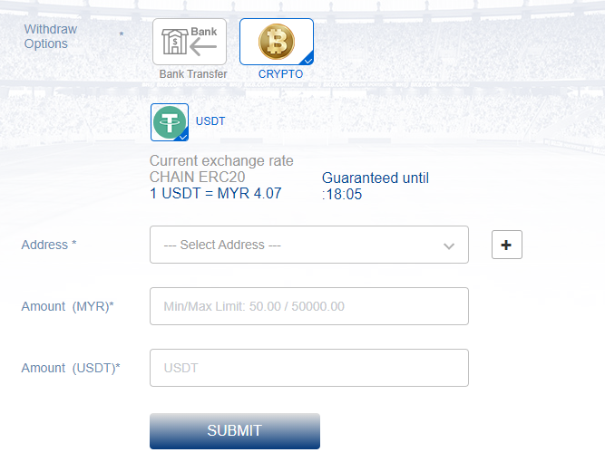 Cryptocurrency withdrawal mega888